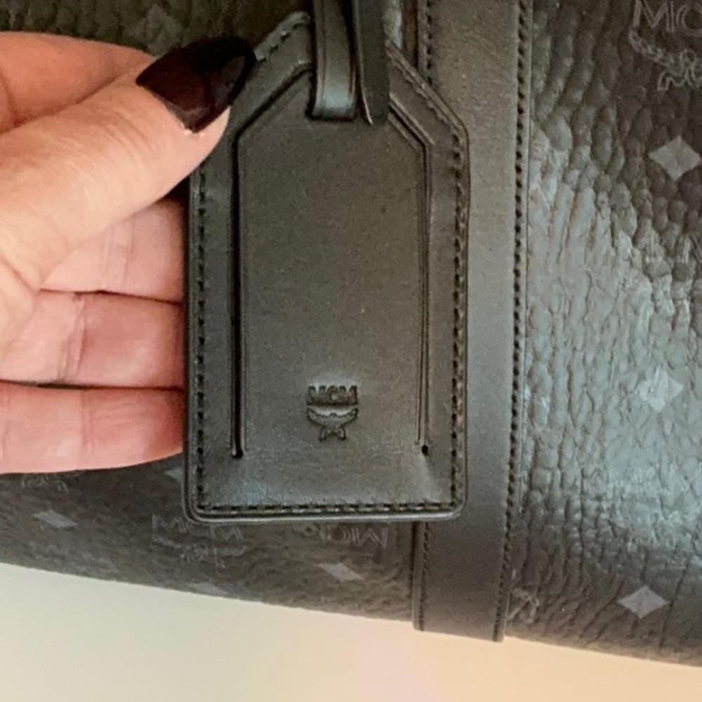 MCM Black Ottomar Weekender Duffel Bag Luxurious Travel Essential - Picture 3 of 12